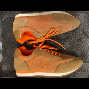 Tory Burch 9.5M Orange Davies Sneakers